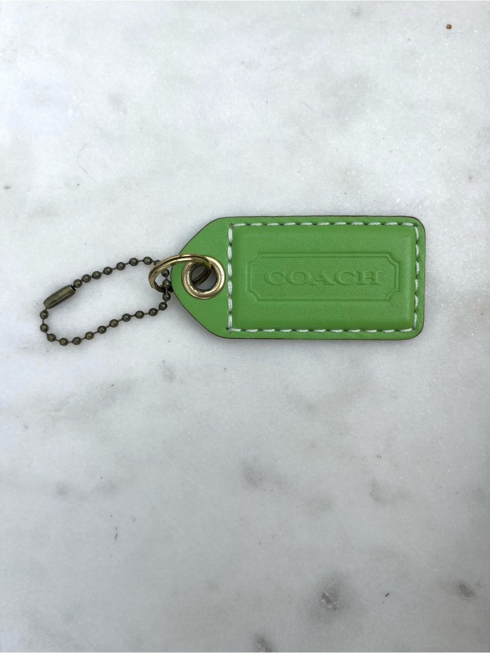 COACH Vintage Leather Hang Tag, Light Green